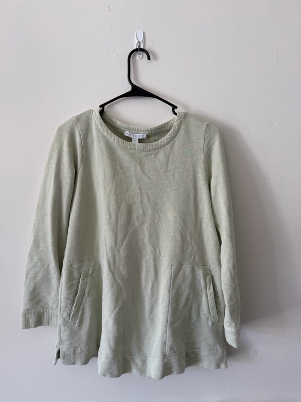 Sage Green 100% Organic Cotton Pullover with Front Pockets